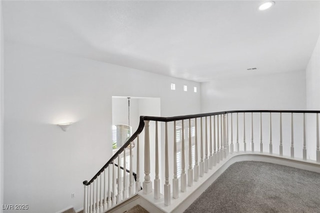 8113 Blue Cascade Ave, Las Vegas, NV 89128 - stairs featuring carpet flooring and recessed lighting