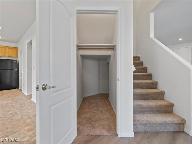 4905 Apache Valley Ave, Las Vegas, NV 89131 - staircase featuring recessed lighting and wood finished floors