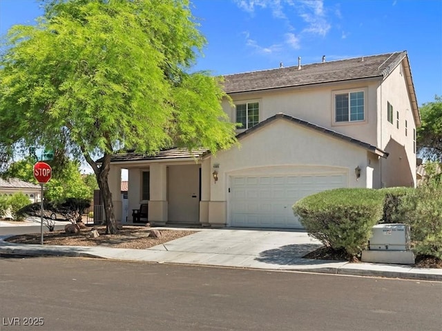 4905 Apache Valley Ave, Las Vegas, NV 89131 - traditional home with concrete driveway, stucco siding, and a garage