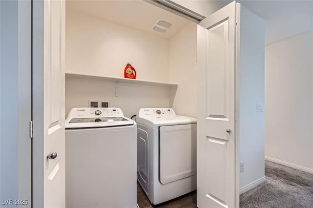 12282 Azure Gate Rd Unit 4, Las Vegas, NV 89183 - washroom featuring independent washer and dryer and dark colored carpet