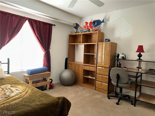 213 Luninborg St, Henderson, NV 89074 - bedroom featuring carpet floors, a desk, and a ceiling fan