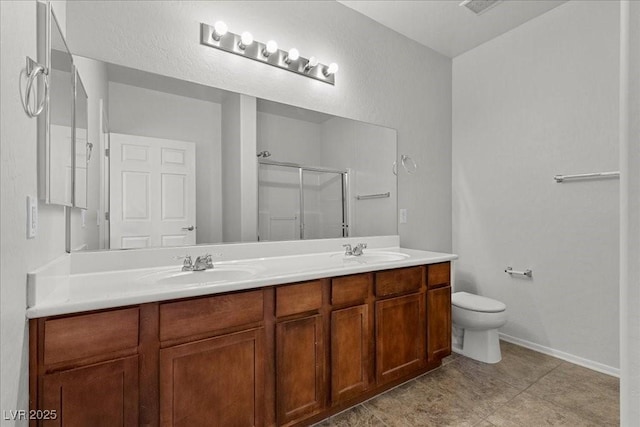 6868 Sky Pointe Dr Unit 2035, Las Vegas, NV 89131 - bathroom with a stall shower and double vanity