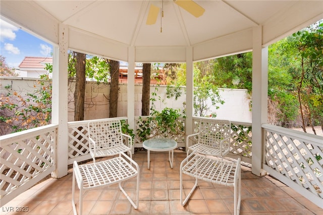 226 Dalmatian Ln, Las Vegas, NV 89107 - sunroom / solarium featuring ceiling fan
