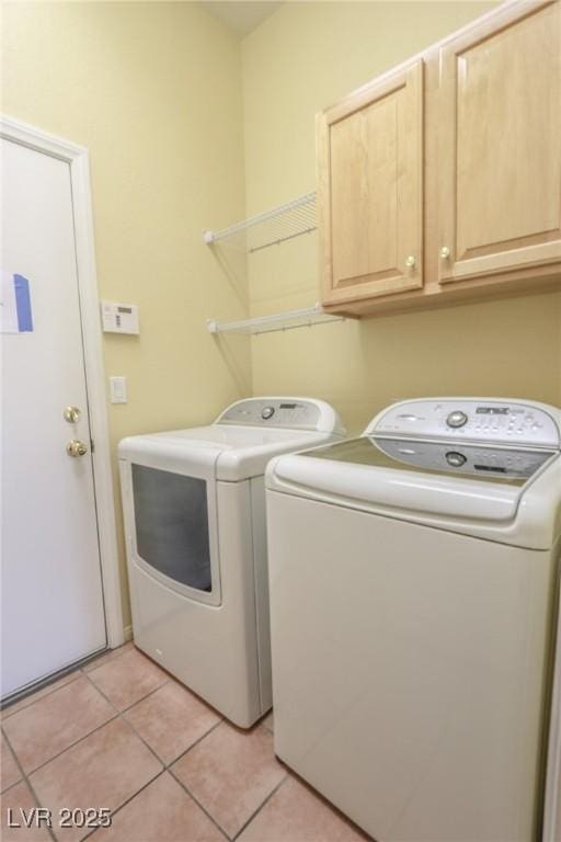1174 Monogram Way, Las Vegas, NV 89123 - laundry area with separate washer and dryer, cabinet space, and light tile patterned flooring
