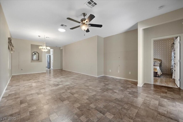 2117 Bay Thrush Way N, Las Vegas, NV 89084 - unfurnished living room featuring a chandelier and ceiling fan