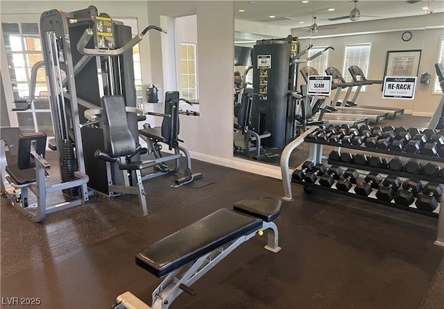 1922 Via Delle Arti, Henderson, NV 89044 - gym with baseboards and a ceiling fan