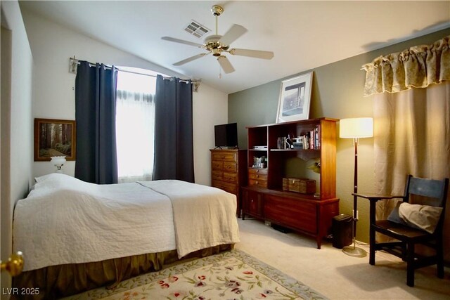 6131 Pumpkin Patch Ave, Las Vegas, NV 89142 - carpeted bedroom featuring lofted ceiling and ceiling fan