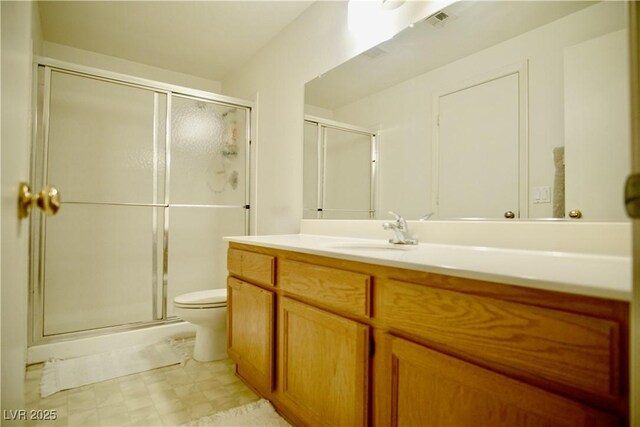 6131 Pumpkin Patch Ave, Las Vegas, NV 89142 - bathroom featuring vanity, a stall shower, and tile patterned floors