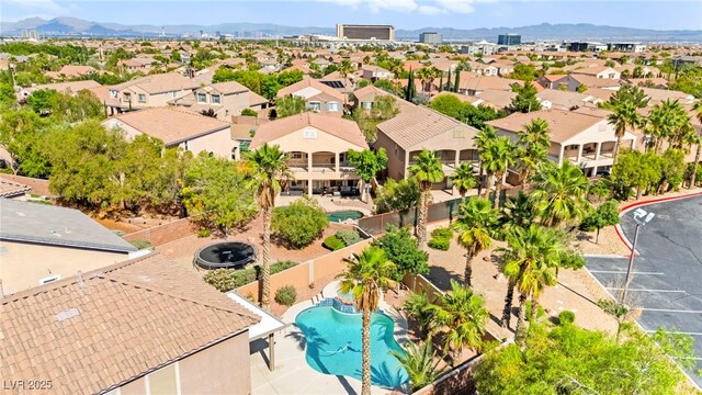 11649 Royal Derwent Dr, Las Vegas, NV 89138 - aerial perspective of suburban area with a pool