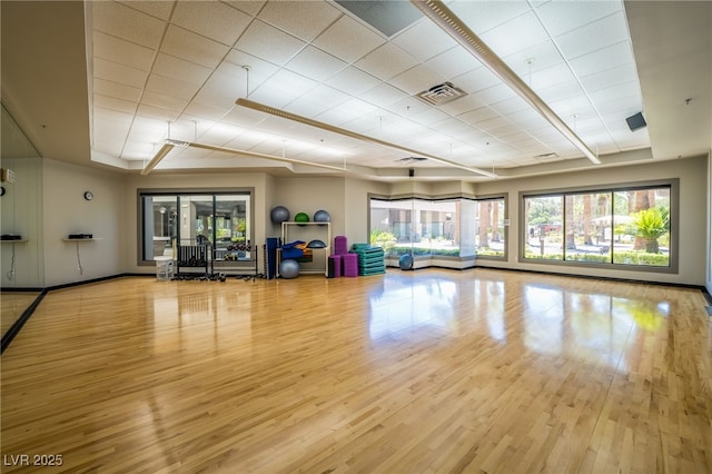 151 Duckhook Ave, Las Vegas, NV 89148 - exercise room featuring wood finished floors and a drop ceiling