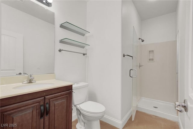 4036 W Bird Man Ln, North Las Vegas, NV 89084 - full bath with a shower stall, vanity, and tile patterned flooring