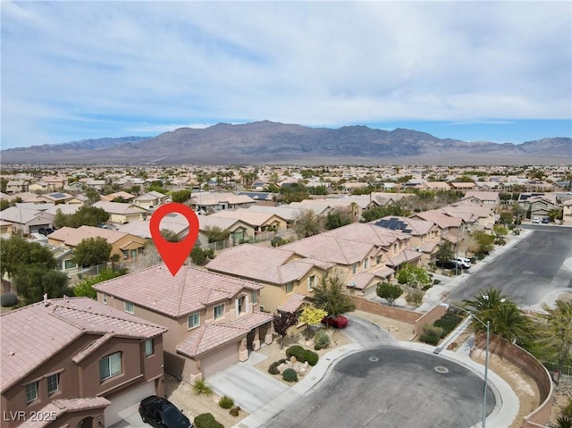 4036 W Bird Man Ln, North Las Vegas, NV 89084 - aerial view of residential area featuring a mountain backdrop