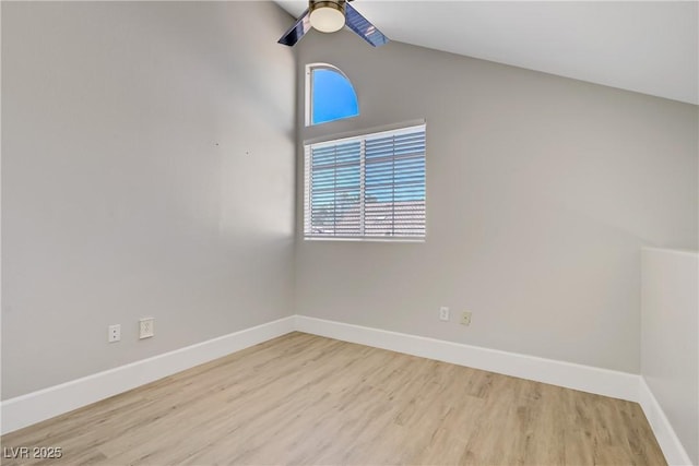 2925 Wigwam Pkwy Unit 1021, Henderson, NV 89074 - spare room featuring a ceiling fan, wood finished floors, and vaulted ceiling