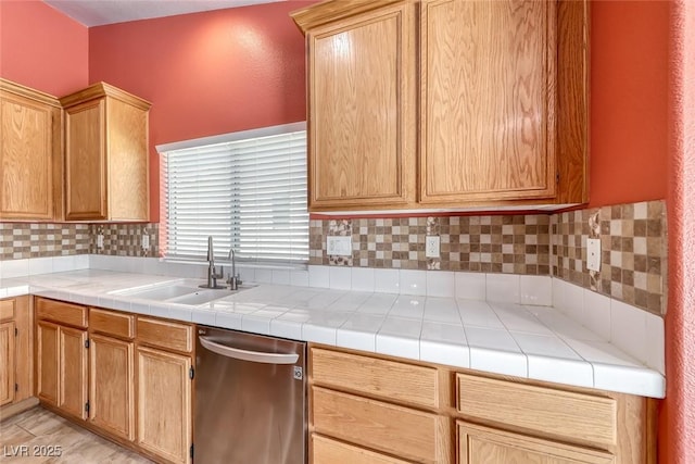 3604 Cantura Crest Ct, North Las Vegas, NV 89031 - kitchen featuring dishwasher and decorative backsplash