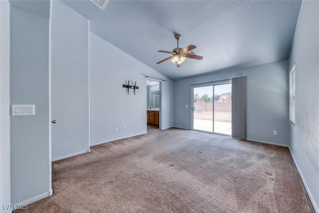 3604 Cantura Crest Ct, North Las Vegas, NV 89031 - carpeted empty room with ceiling fan and vaulted ceiling