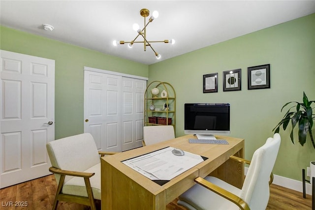 925 Alan Shepard St, Las Vegas, NV 89145 - office space with a chandelier and wood finished floors