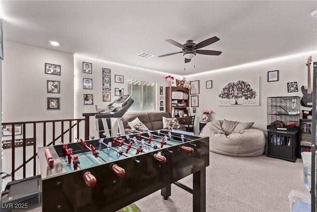 6313 Voss St, North Las Vegas, NV 89081 - playroom with ceiling fan and carpet floors