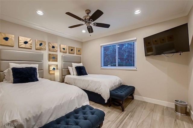 6316 Bluejay Way, Las Vegas, NV 89146 - bedroom featuring recessed lighting and a ceiling fan