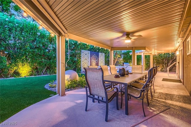 6316 Bluejay Way, Las Vegas, NV 89146 - view of patio with ceiling fan and outdoor dining space