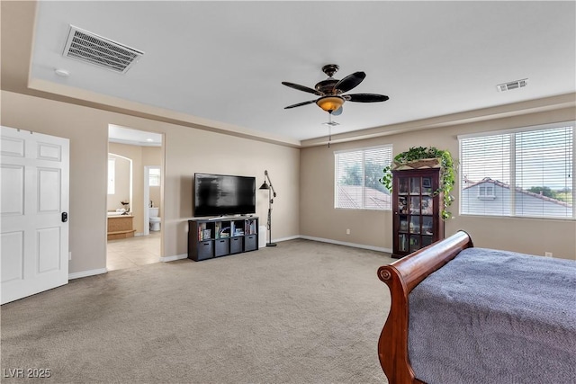 7854 Brianna Cheerful Ave, Las Vegas, NV 89178 - bedroom featuring carpet floors, ensuite bath, and a ceiling fan