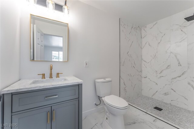 1313 Purple Sage Ave, Las Vegas, NV 89108 - bathroom with marble finish floors, vanity, and a marble finish shower