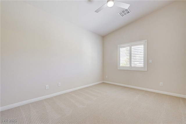 8204 Turbys Treehouse Pl, Las Vegas, NV 89131 - unfurnished room featuring lofted ceiling, light carpet, and ceiling fan