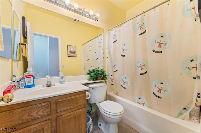 3108 Sentimental Ct, North Las Vegas, NV 89031 - bathroom with vanity and shower / bathtub combination with curtain