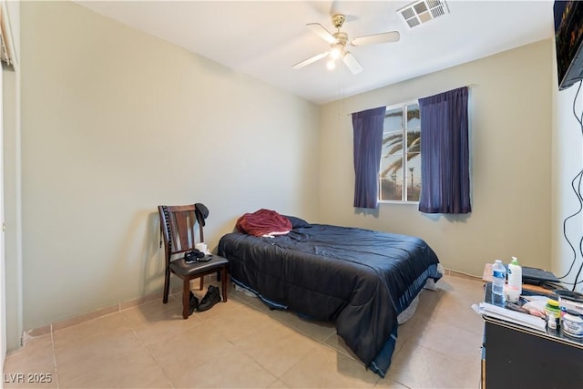 3108 Sentimental Ct, North Las Vegas, NV 89031 - bedroom with ceiling fan and light tile patterned floors