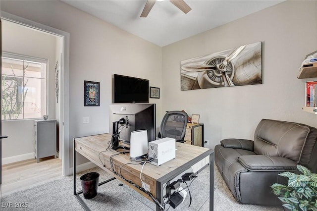 2333 Indigo Island St, Henderson, NV 89044 - office area featuring a ceiling fan and light colored carpet