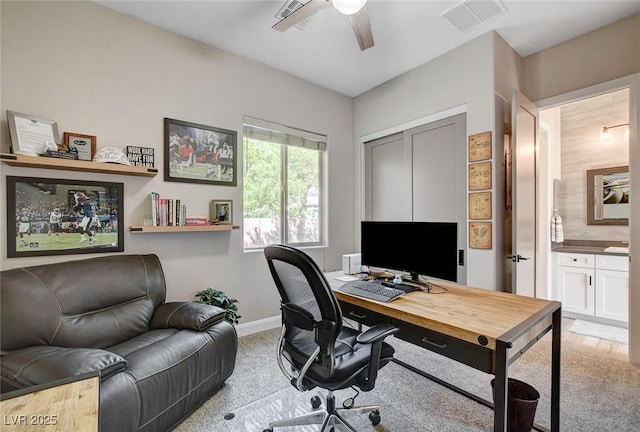 2333 Indigo Island St, Henderson, NV 89044 - office featuring a ceiling fan and light colored carpet