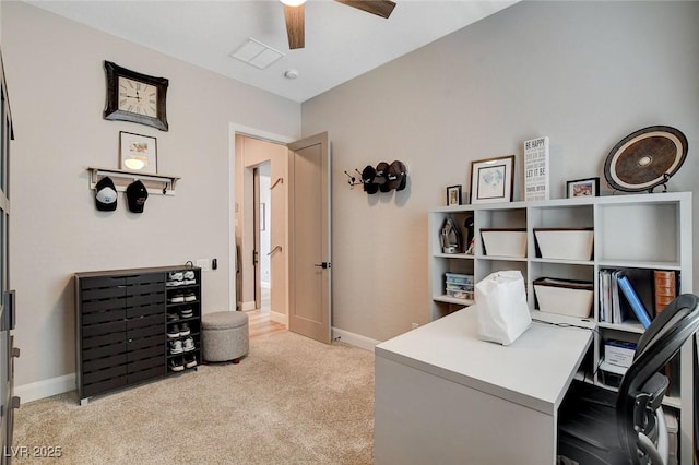 2333 Indigo Island St, Henderson, NV 89044 - office area with light carpet and a ceiling fan