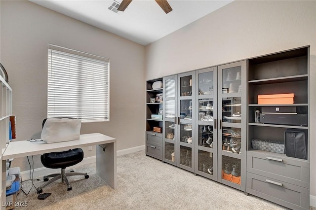 2333 Indigo Island St, Henderson, NV 89044 - office area with a ceiling fan and carpet flooring