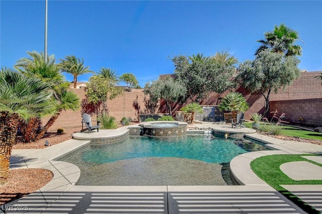 2333 Indigo Island St, Henderson, NV 89044 - view of swimming pool with a fenced backyard, a patio, and a pool with connected hot tub
