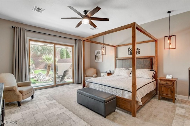 2333 Indigo Island St, Henderson, NV 89044 - bedroom featuring access to outside and ceiling fan