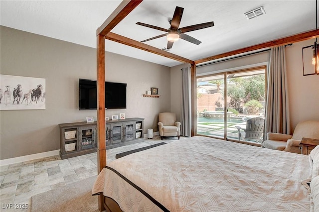 2333 Indigo Island St, Henderson, NV 89044 - bedroom with access to exterior and a ceiling fan