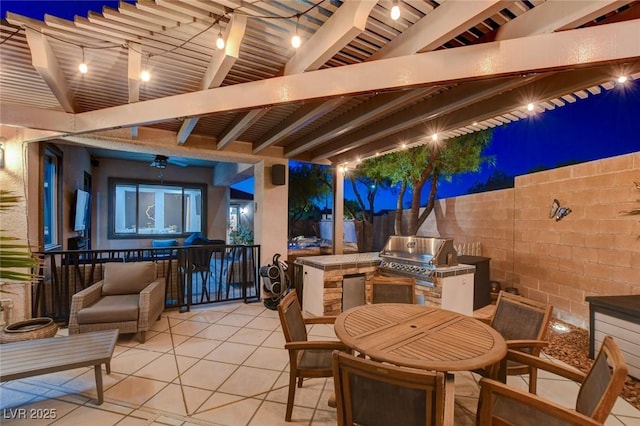 2333 Indigo Island St, Henderson, NV 89044 - view of patio featuring an outdoor kitchen, outdoor dining space, and a pergola