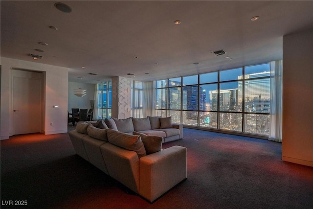 4575 Dean Martin Dr Unit 2607, Las Vegas, NV 89103 - carpeted living area with floor to ceiling windows and baseboards