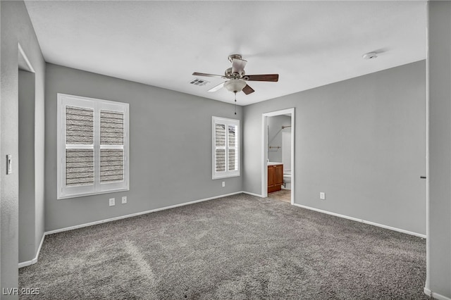 9104 Pearl Cotton Ave, Las Vegas, NV 89149 - unfurnished bedroom with carpet floors, ensuite bath, and ceiling fan