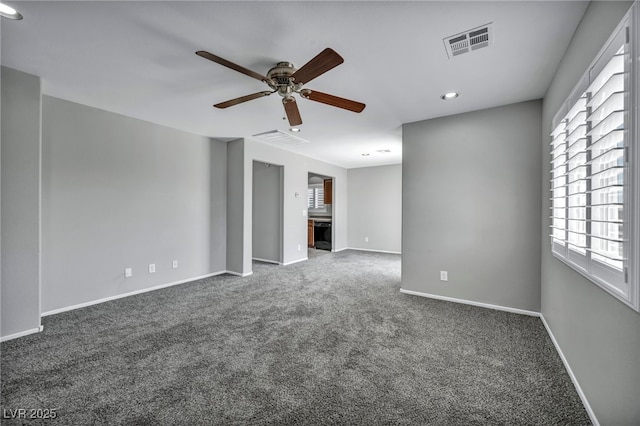 9104 Pearl Cotton Ave, Las Vegas, NV 89149 - empty room with carpet, plenty of natural light, ceiling fan, and recessed lighting