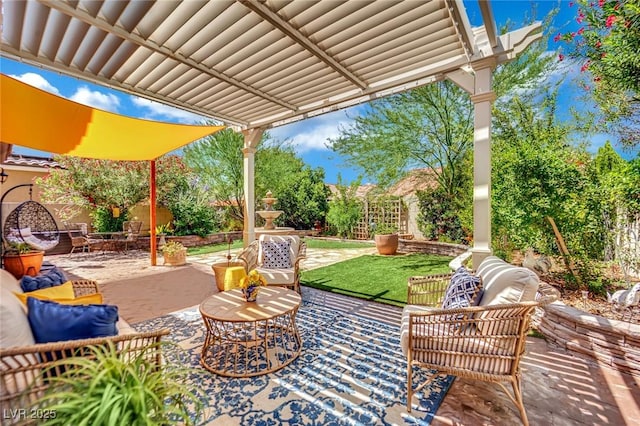 326 Caneflower Ct, North Las Vegas, NV 89031 - fenced backyard with a patio area and an outdoor hangout area