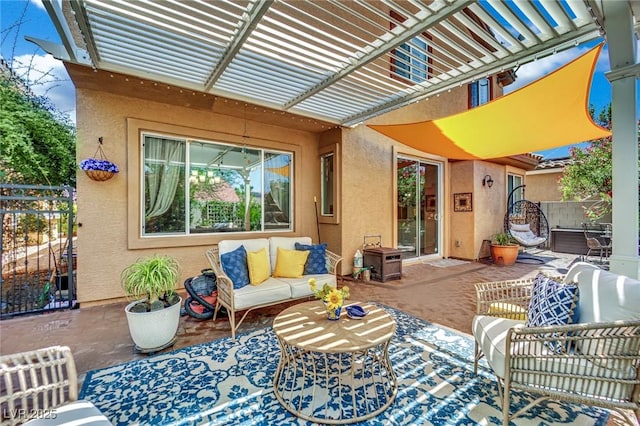326 Caneflower Ct, North Las Vegas, NV 89031 - view of patio featuring an outdoor living space and a pergola
