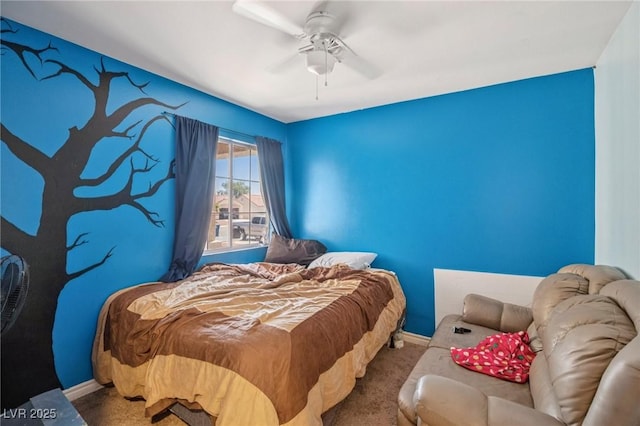 2716 Orchid Moon Ct, North Las Vegas, NV 89031 - carpeted bedroom with baseboards and a ceiling fan