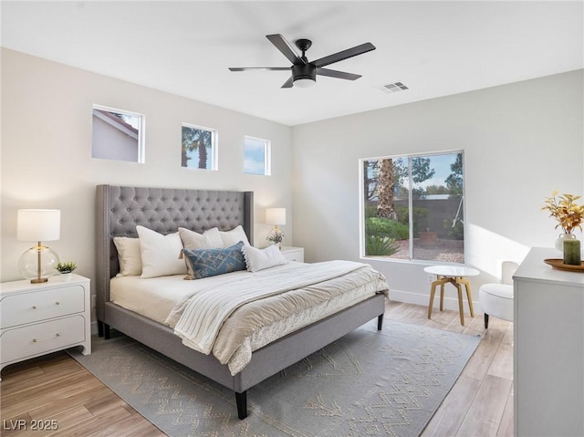 4314 Livorno Ave, Las Vegas, NV 89141 - bedroom featuring light wood-style flooring and a ceiling fan