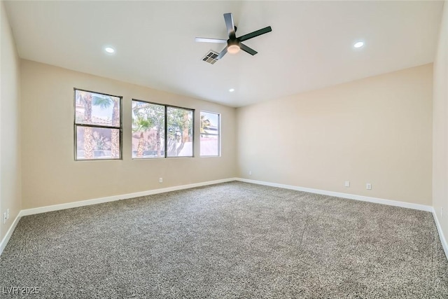 9272 W Viking Rd, Las Vegas, NV 89147 - empty room with a ceiling fan, carpet, and recessed lighting