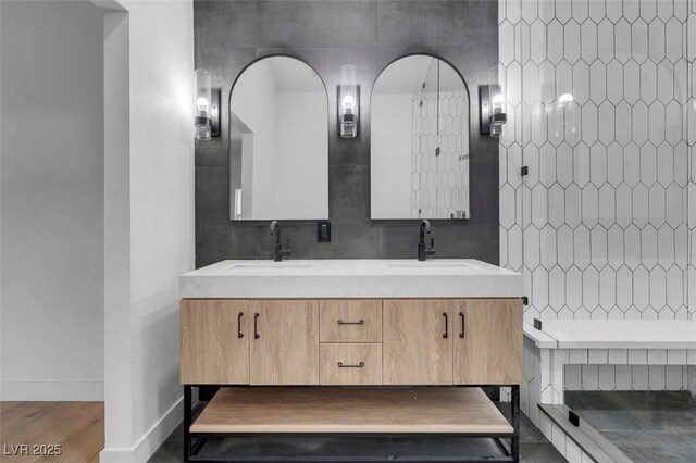 363 El Pico Dr, Henderson, NV 89014 - full bathroom with double vanity and baseboards