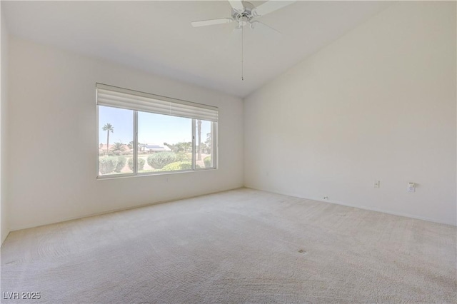 2808 Crown Ridge Dr, Las Vegas, NV 89134 - unfurnished room featuring carpet floors, vaulted ceiling, and ceiling fan