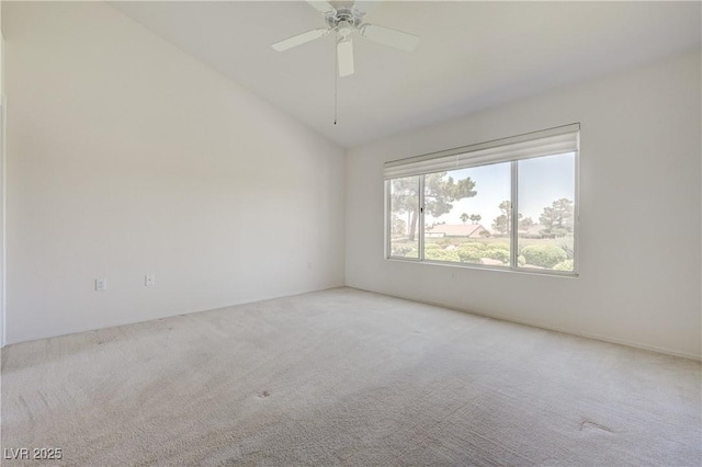 2808 Crown Ridge Dr, Las Vegas, NV 89134 - carpeted spare room with vaulted ceiling and ceiling fan
