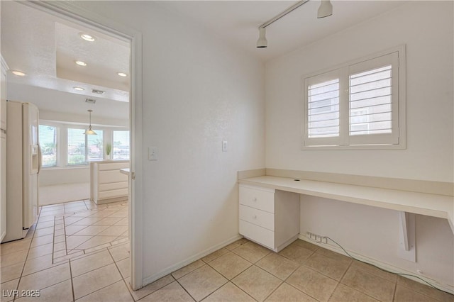 2808 Crown Ridge Dr, Las Vegas, NV 89134 - unfurnished office featuring light tile patterned floors, recessed lighting, and built in study area