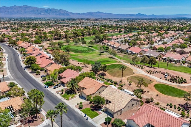 2808 Crown Ridge Dr, Las Vegas, NV 89134 - aerial perspective of suburban area featuring a mountain backdrop and a golf course