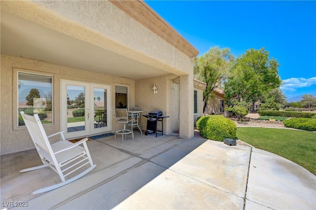 2808 Crown Ridge Dr, Las Vegas, NV 89134 - view of patio / terrace with french doors and a grill